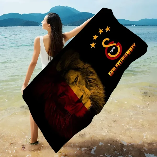 G-Galatasarays Logo Mikrofaser bedrucktes Strandtuch Bergsteigen Yoga Strand Schwimmen Laufen Saugfähiges weiches Handtuch 6