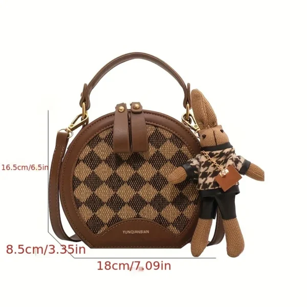 Damentasche für Damen, modisch, luxuriös, Designer-Reißverschluss, kleine Handtaschen für Damen, Leder, Orbicular-Umhängetasche, Trend-Anhänger 5
