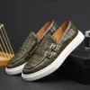 Lässige Mönchsschuhe für Herren, Krokodilleder, modische Herren-Müßiggänger im britischen Stil, Slip-on-Outdoor-Wohnungen für Herren