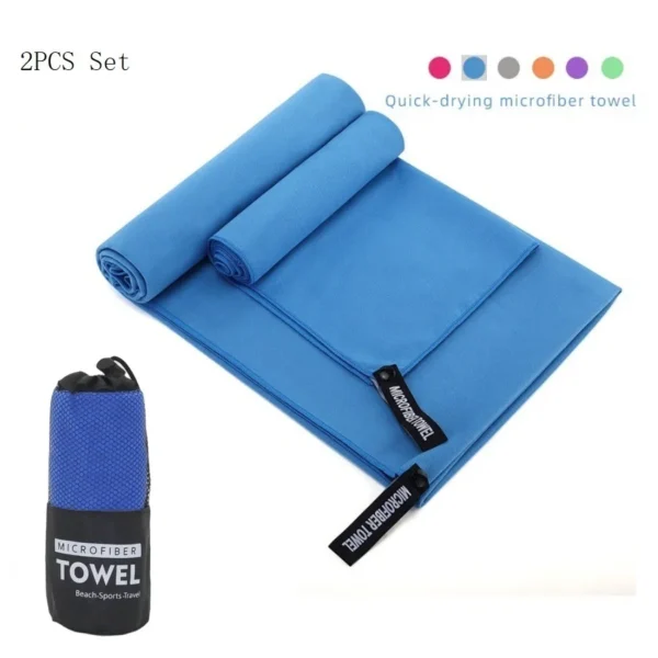 2PC Set Solide Mikrofaser Gym Handtuch Perfekte Reise Sport Camping Strand Handtücher Schnell Trocknend Super Saugfähigen Schwimmen Bad Handtuch 6