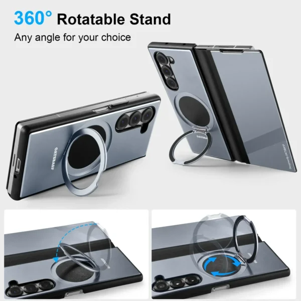 Eary für Samsung Galaxy Z Fold 6 5 Metall Flip Phone Case mit Magsafe Kicks tand Magnetst änder Voll abdeckung Schutz abdeckung 2
