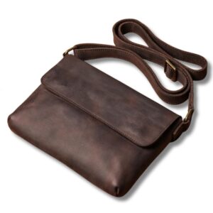 Herren-Umhängetasche aus echtem Rindsleder im Vintage-Stil