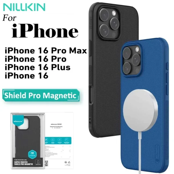 Für iPhone 16 Pro Max / 16 Plus / 16 Pro Nillkin Shield Pro magnetische Hülle Anti-Fingerabdruck stoßfeste Rückseite