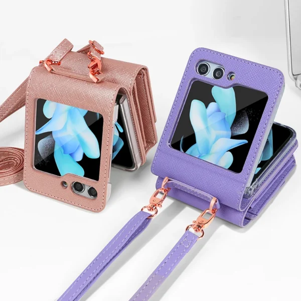 Vietnam Cross body Lanyard Handy hüllen mit Kartens teck plätzen Brieftasche für Samsung Galaxy Z Flip 6, Z Flip 5 Hülle, Z Flip 4,Z Flip 3 6
