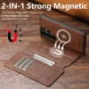 SUTENI PU Leder Drahtlose Lade Karte Halter Stehen Brieftasche Magnetische Flip-Cover Telefon Fall Für Samsung Galaxy S25 Ultra S24 S23 2