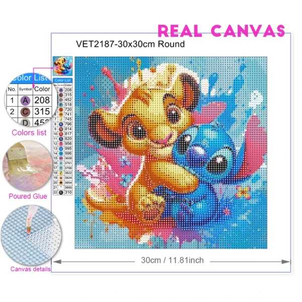 Disney DIY Diamant Malerei Stich Simba Der König Der Löwen Mosaik Dumbo Voll Platz Runde Bohrer Stickerei Set Cartoon Wand Dekor 4