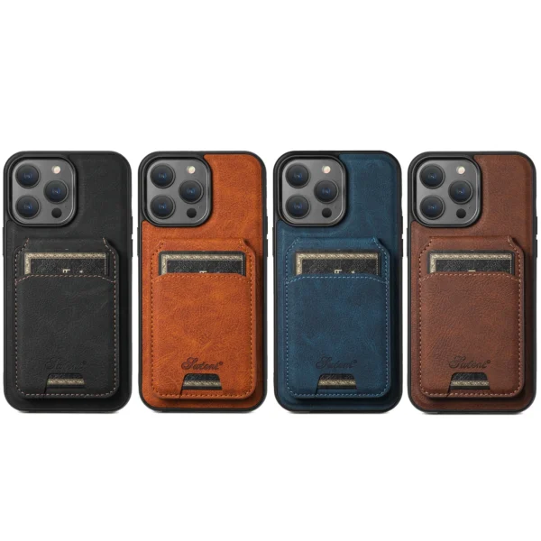 SUTENI Brieftasche Telefon Fall Karte Halter Leder Magnetische Tasche Abdeckung Für Drahtlose Aufladen Für iPhone 12 13 14 16 ProMax 15Plus 6
