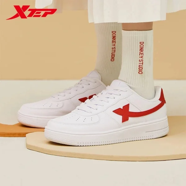 Xtep Frauen Männer Skateboard Schuhe Non-Slip Casual Weiß Paar Skate Turnschuhe Männlich Weiblich Luxus Marke Schuhe 881219319851 4