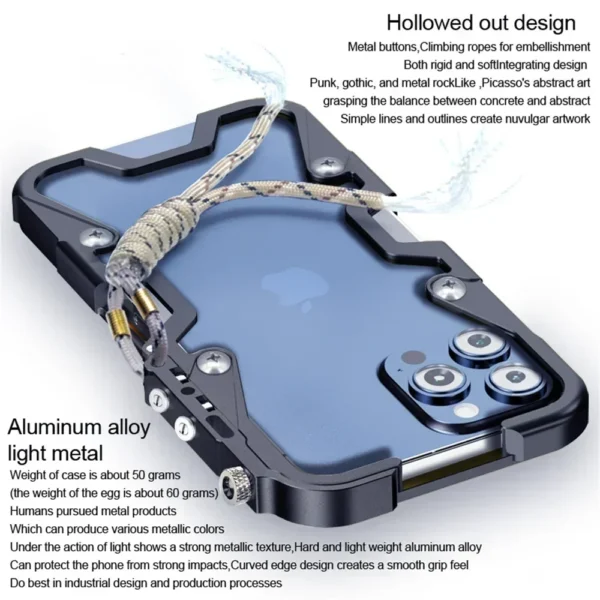 Stoßfest Metall Bumper Fall Für iPhone 12 13 14 15 16 Pro Max Fall Luxus Aluminium Rahmen Abdeckung Funda Für iPhone 16 15 Plus Fall 5
