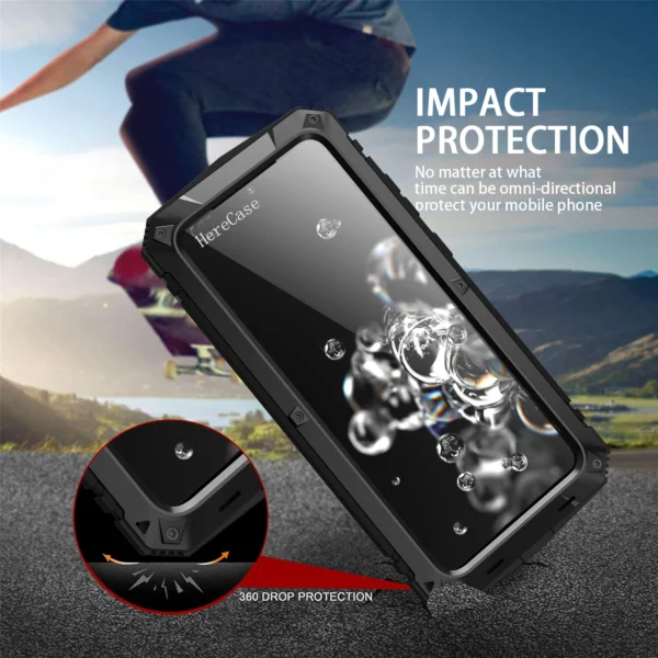 360 Voll metall stoß festes Gehäuse für Samsung Galaxy S24 S23 S22 S21 S20 plus Note 20 Ultra A72 A52 A32 Aluminium Panzer halter Abdeckung 3