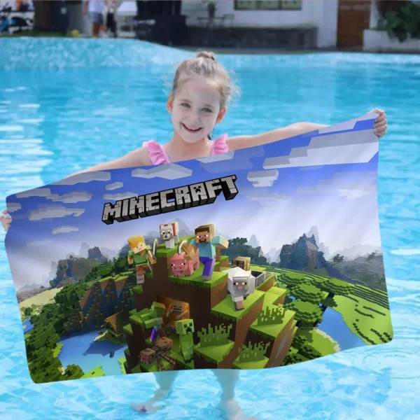 Minecraft Ghast Fireball Strandtuch für Kinder, personalisiertes Badetuch, Pooltuch, Urlaubsgeschenk, Picknicktuch, Party-Geschenk 2
