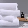 Badetuch-Set aus Bio-Baumwolle für Kinder und Erwachsene, luxuriös, weiß, grau, dick, 70 x 140 cm, 40 x 70 cm 3