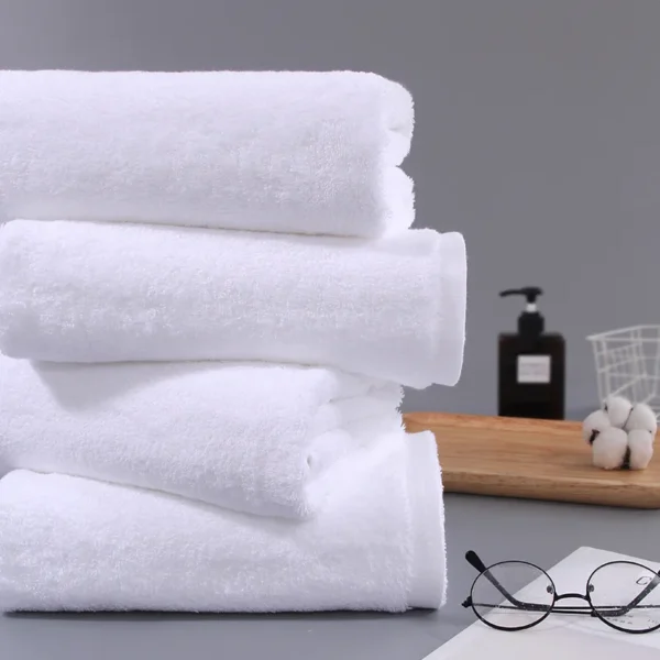 Badetuch-Set aus Bio-Baumwolle für Kinder und Erwachsene, luxuriös, weiß, grau, dick, 70 x 140 cm, 40 x 70 cm 3