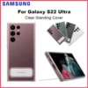Original für Samsung Galaxy S22 Ultra Clear Standing Cover Transparente Schutzhülle Einstellbarer Betrachtungswinkel EF-JS908CTEG