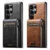 SUTENI Magnetische Drahtlose Lade Telefon Fall Luxus PU Leder Karte Slot Brieftasche Karte Box Für Samsung S25Ultra S24Plus S23 S22