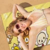 R-Rilakkuma Beach Towel Colorful Bath Towels for Girl Microfiber Quick Dry Custom Sand Free Beach Yoga Spa Gym Pool 5