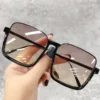 Sonnenbrille Frauen Männer Oversize Neue Luxus Marke Design Retro Reise Stick Halbrand Quadratischen Rahmen Vintage Sonnenbrille Unisex