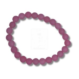 Armband mit matten Perlen in Beerenrosa