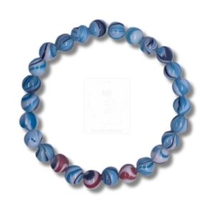 Armband mit marmorierten Perlen in Blau