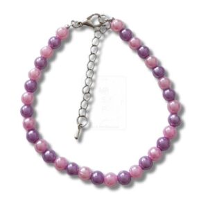 Zweifarbiges Armband in Rosa und Violett mit Verschluss