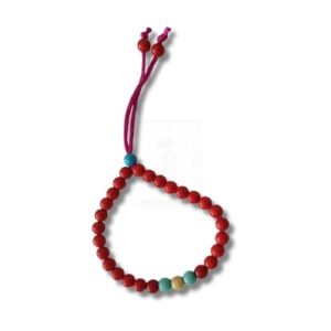 Verstellbares Armband mit roten Perlen