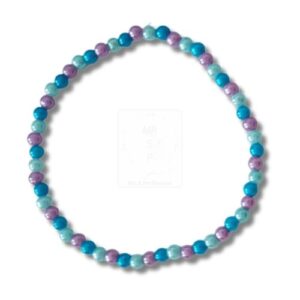Dreifarbiges Armband in Lila, Blau und Hellblau