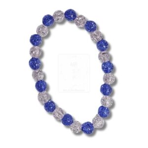 Armband in Blau und Transparent mit Strukturperlen