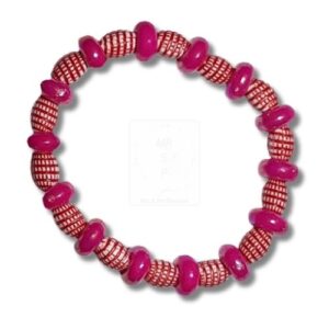 Armband in Pink mit strukturierten Perlen