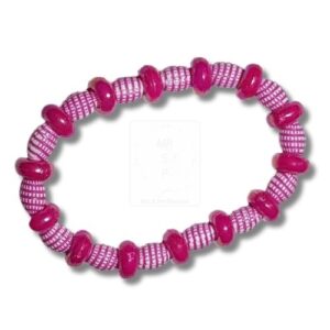 Armband in Pink-Weiß mit Strukturperlen