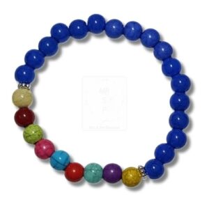 Armband in Königsblau mit bunten Akzentperlen