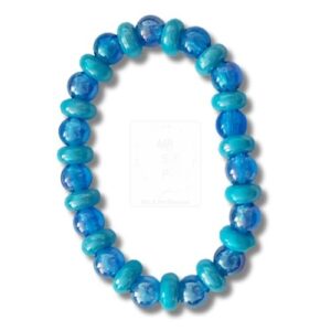 Armband in Blau mit Glasperlen im Wechsel