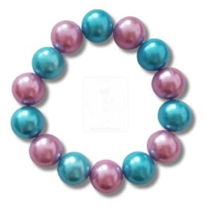 Bicolor-Armband in Pink und Türkis