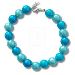 Zweifarbiges Armband in Türkisblau mit Verschluss