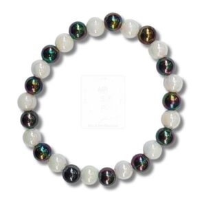 Armband in Weiß-Schwarz mit changierendem Effekt