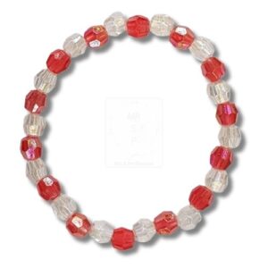 Armband in Rot und Transparent mit Kristallperlen