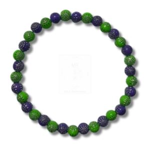Exklusives Perlenarmband in Grün und Dunkelblau – handgefertigt