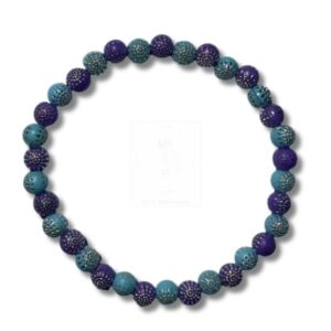Handgefertigtes Armband in Violett und Türkis – edel & modern