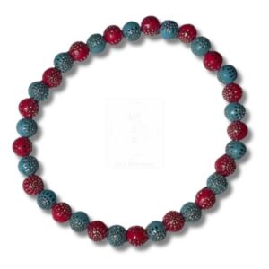 Farbstarkes Armband in Rot und Türkis – handgemacht