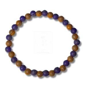 Stilvolles Armband in Violett und Braun – handgemacht
