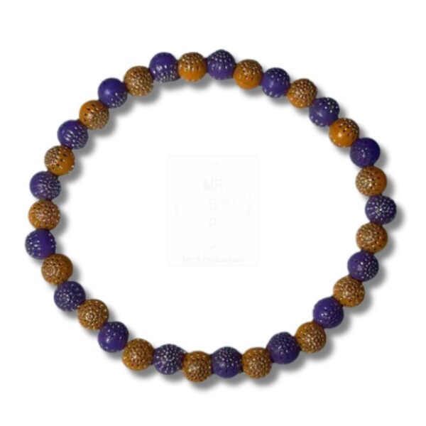 Stilvolles Armband in Violett und Braun – handgemacht