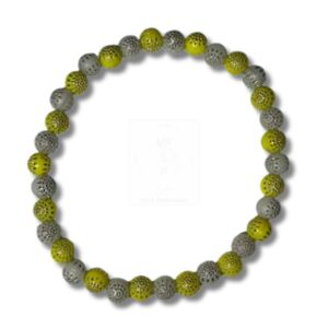 Modernes Armband in Gelb und Grau – handgefertigt