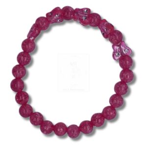 Pinkes Armband mit strukturierten Perlen