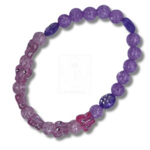Lila-Pinkes Armband mit strukturierten Perlen