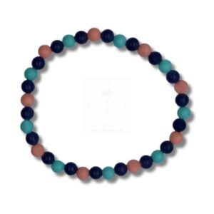 Dreifarbiges Armband in Blau, Türkis und Kupfer
