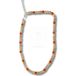 Bunte Halskette in Orange, Gelb & Rosa – handgemacht