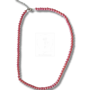 Elegante Halskette in Rosa mit Facettenschliff – handgefertigt