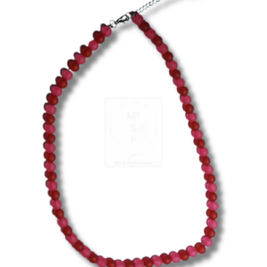 Handgemachte rote Halskette – elegant & kräftig
