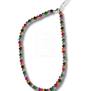 Handgemachte Halskette in Naturfarben – bunt & edel