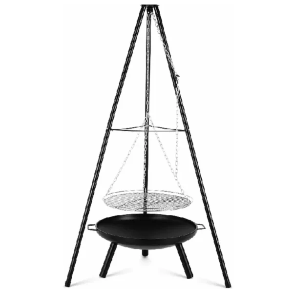 Outdoor BBQ Feuerstelle Schüssel Stativ Hängen Topf Ständer Set Grill Einstellbare Camping Heizung Brenner Leicht Tragen, Hohe 152 cm 2