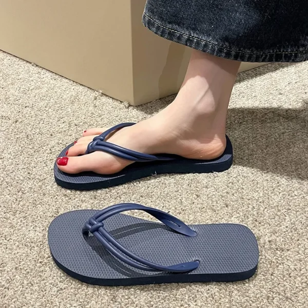 Damen-Flip-Flops, Sommer-Hausschuhe, Bonbonfarben, flache Sandalen für Damen, zum Hineinschlüpfen, rutschfeste weiche Sohle, Strand-Komfortschuhe 6